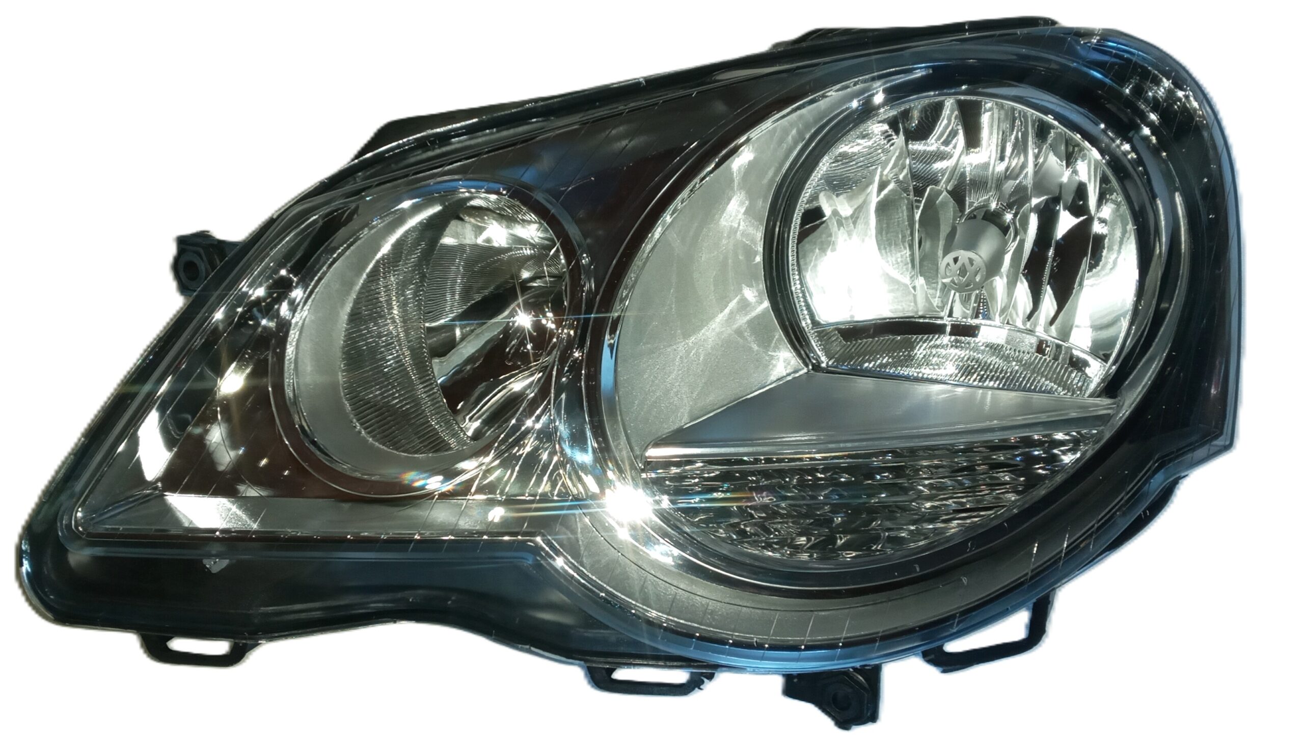 VW Polo 9 N 2006 - 2009, Headlight, LH, 9-Pin Electronic Adjustable New Non-OEM